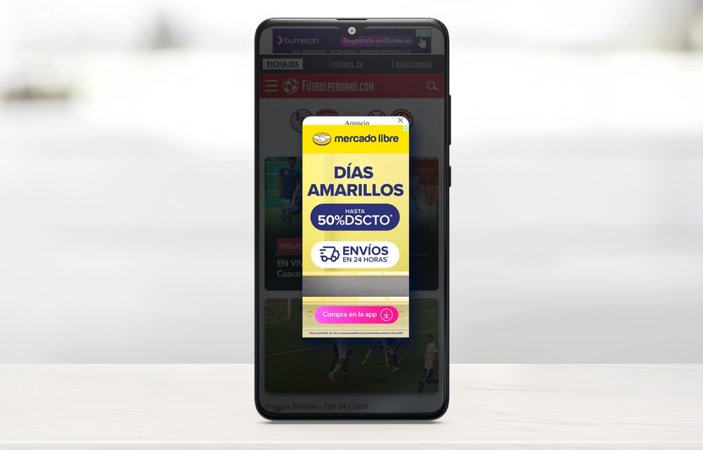 Ejemplo de Publicidad Interstitial