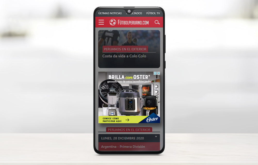 Ejemplo de Publicidad movil 320x250